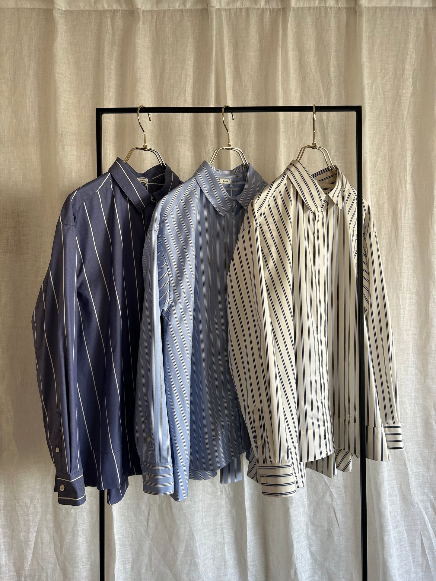 25ss ストライプバックフレアーシャツ