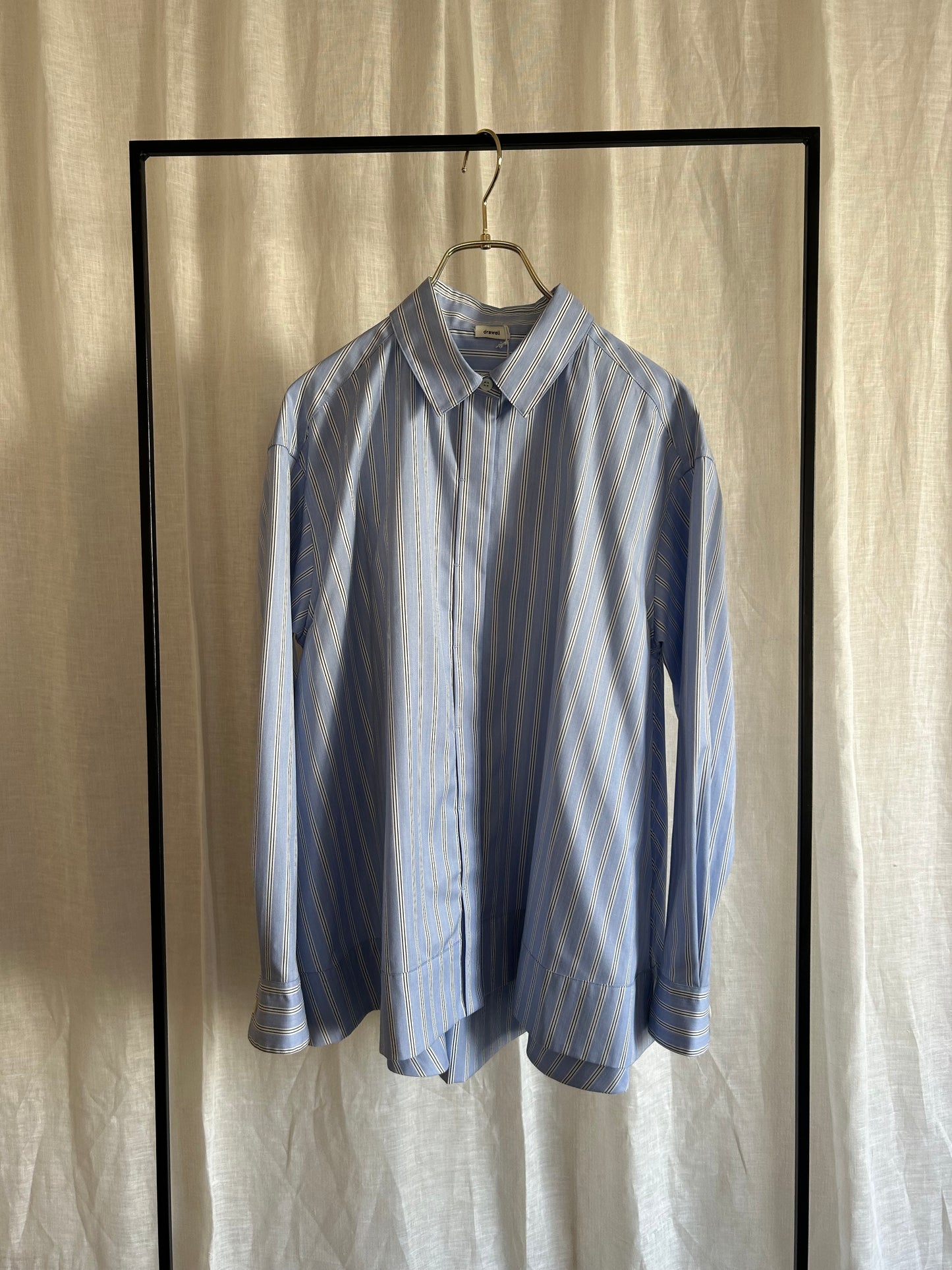 25ss ストライプバックフレアーシャツ