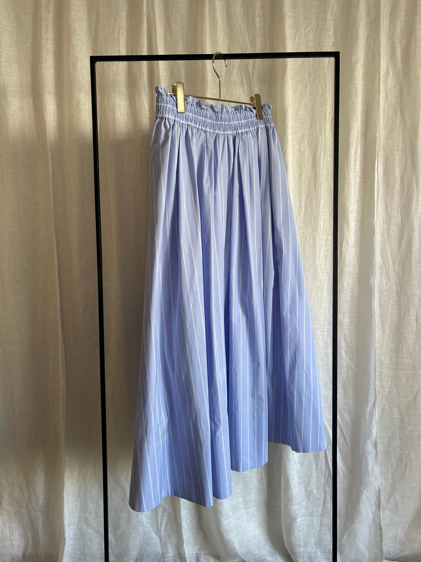 25ss ストライプマキシギャザースカート