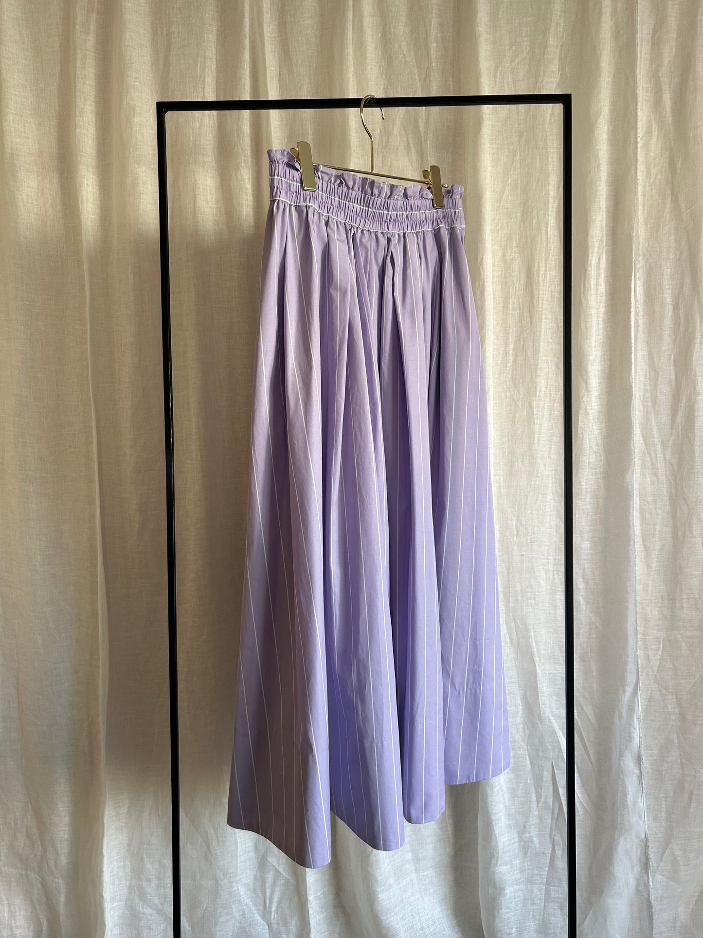 25ss ストライプマキシギャザースカート