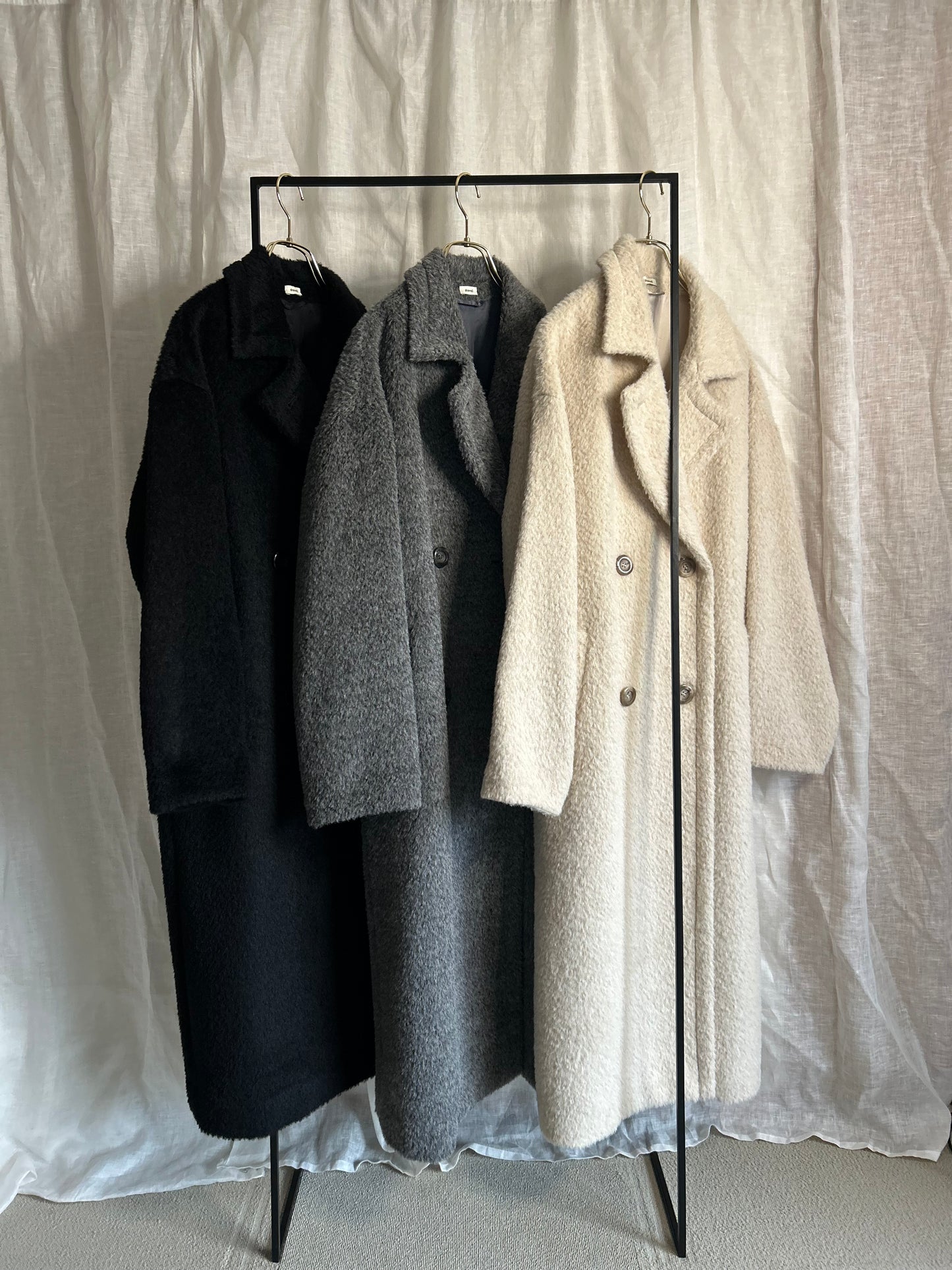 2025AW アルパカシャギー　Wロングコート