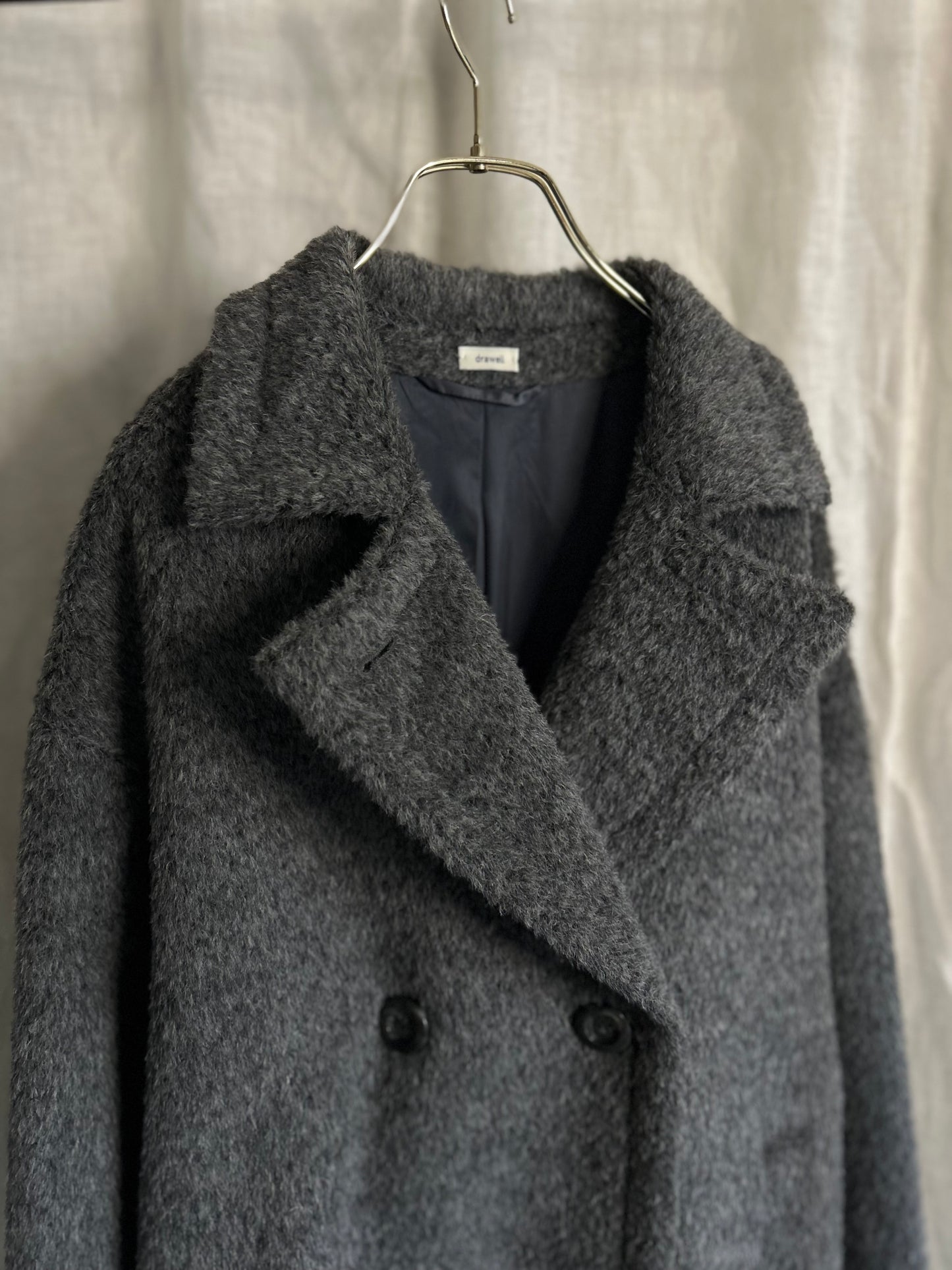 2025AW アルパカシャギー　Wロングコート