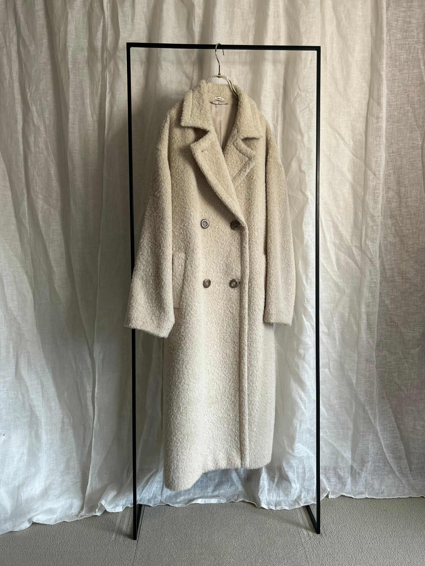 2025AW アルパカシャギー　Wロングコート