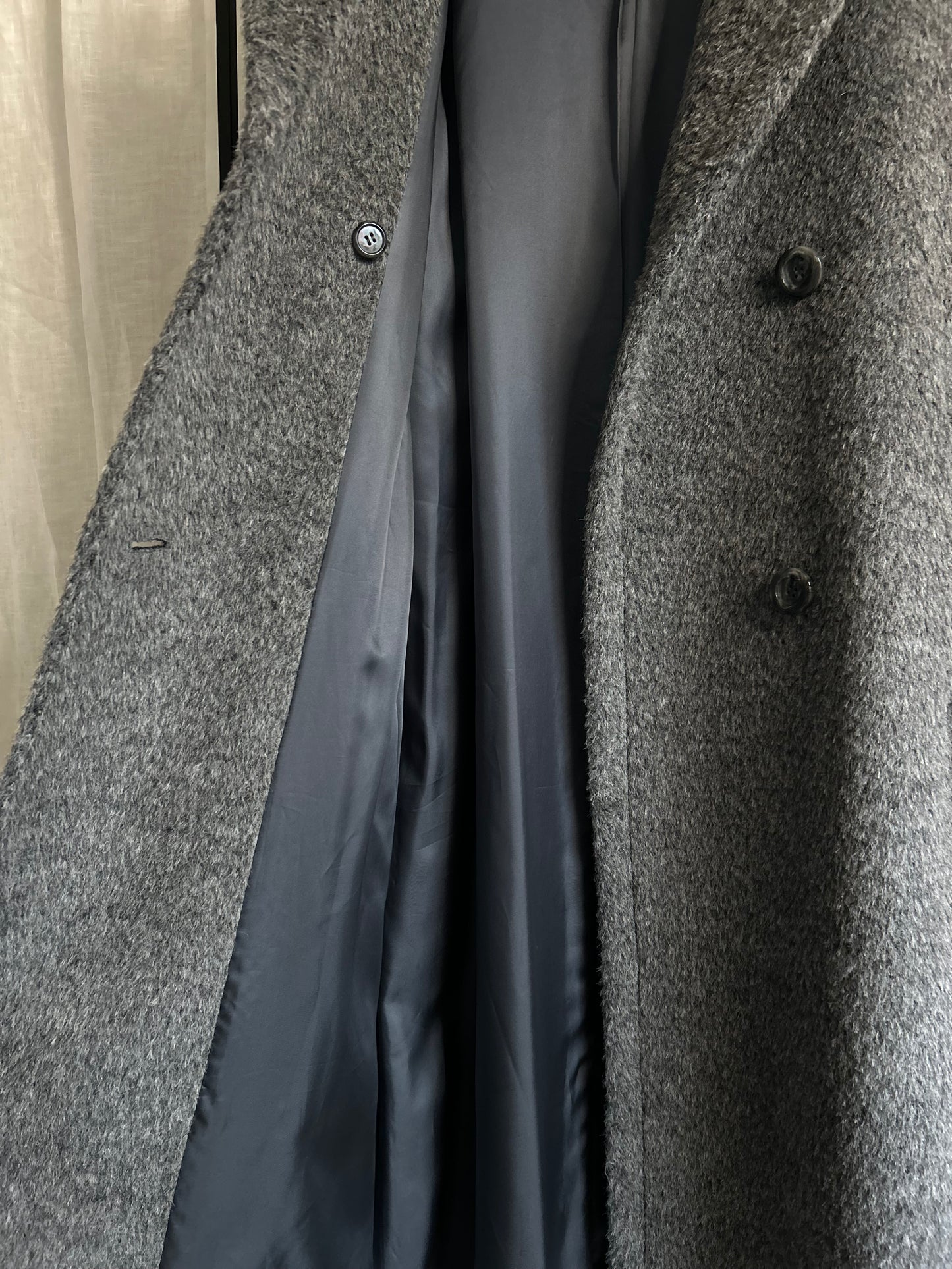 2025AW アルパカシャギー　Wロングコート