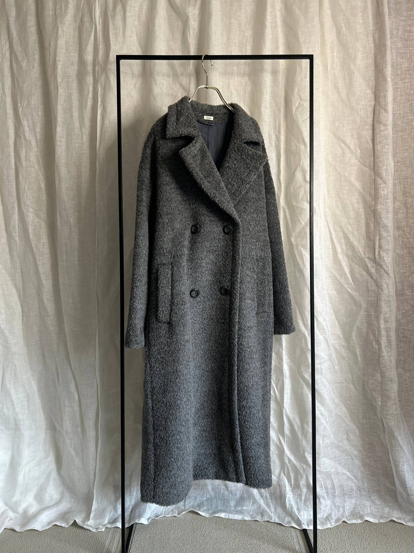 2025AW アルパカシャギー　Wロングコート