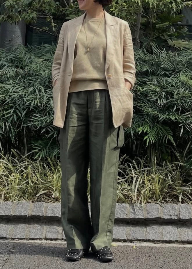リネンピークドラペルジャケット