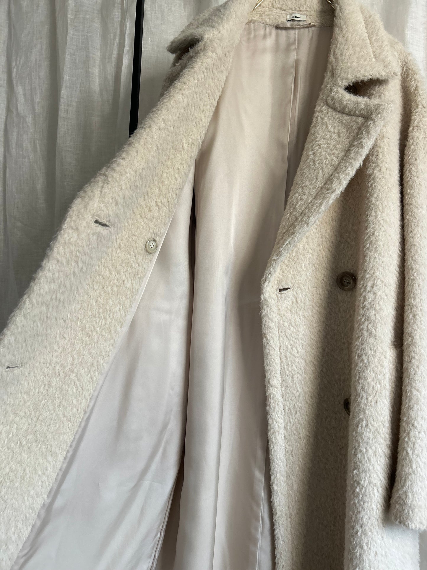 2025AW アルパカシャギー　Wロングコート