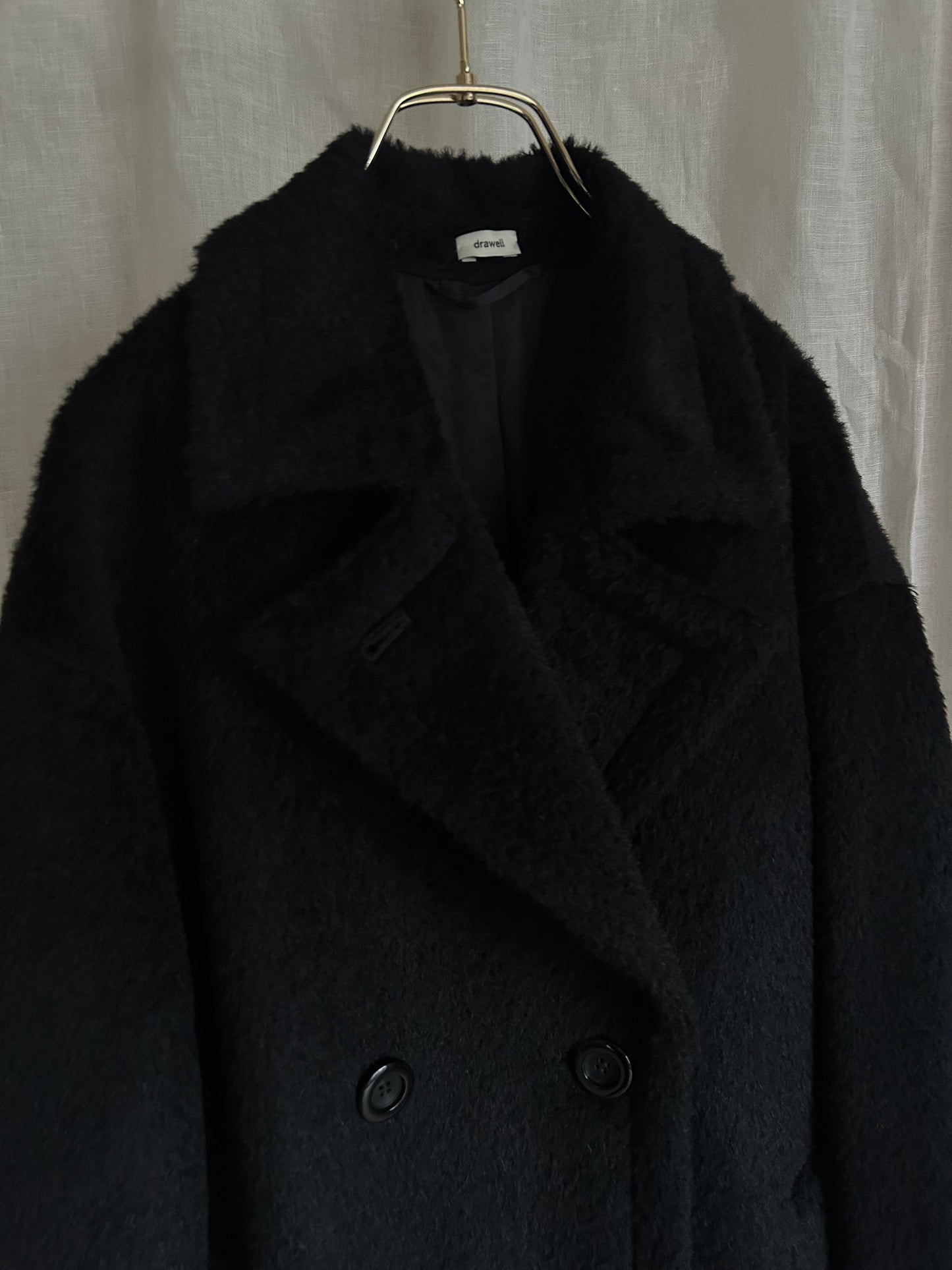 2025AW アルパカシャギー　Wロングコート