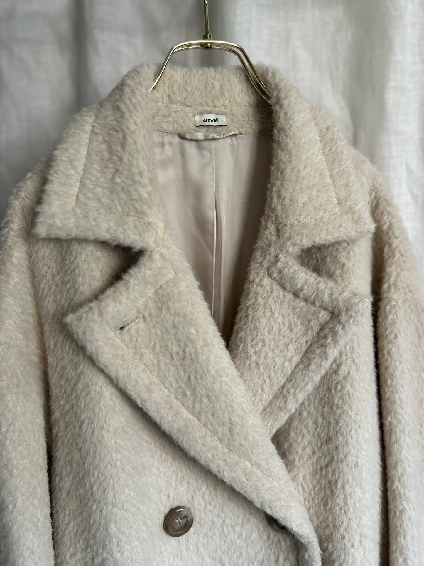 2025AW アルパカシャギー　Wロングコート