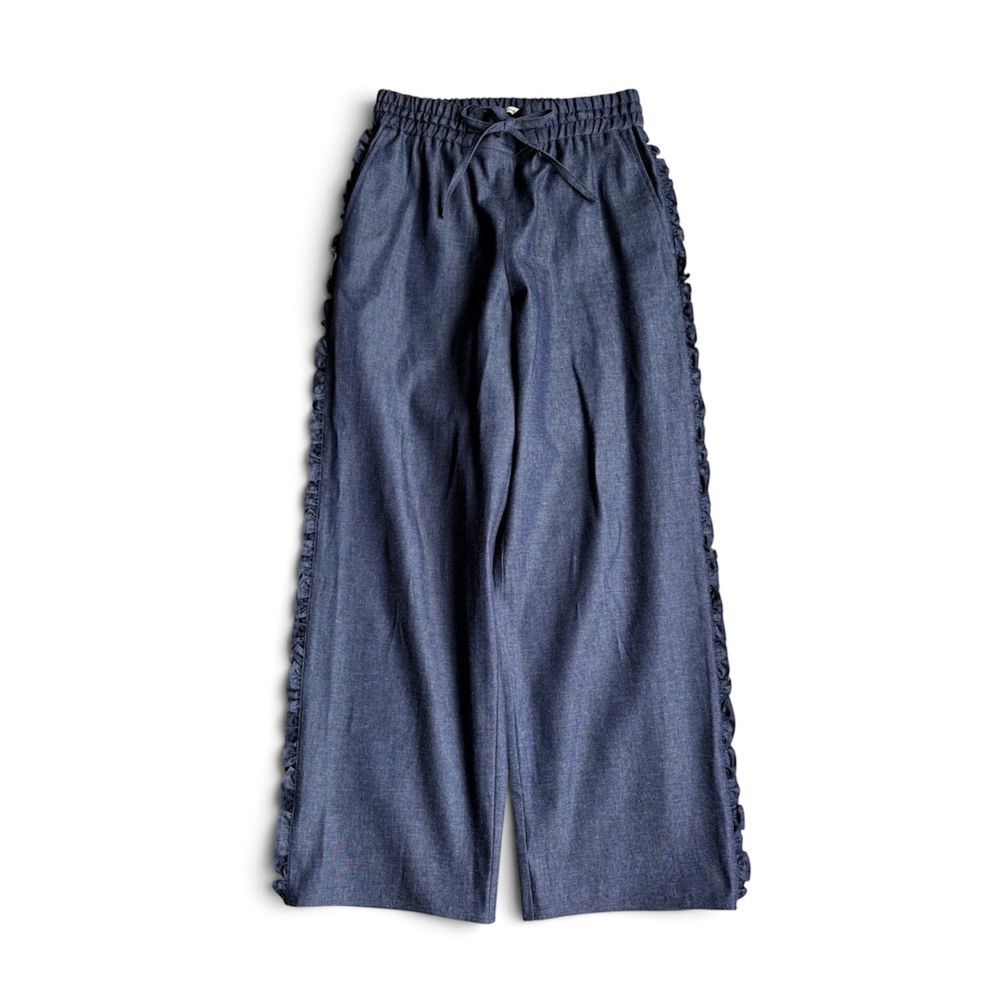 デニムフリルドロストパンツ