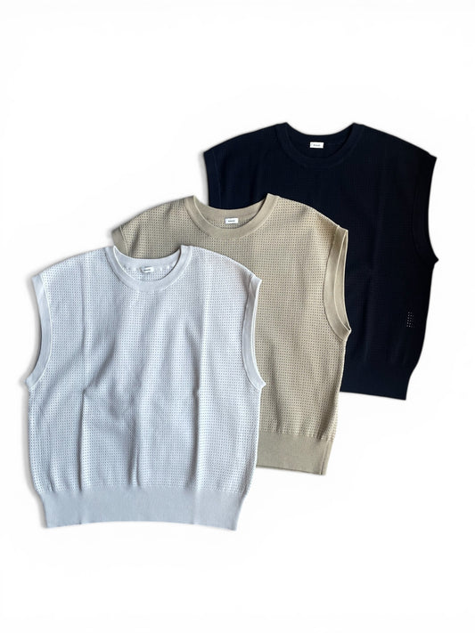 アイスコットン アイレットニット ノースリーブ